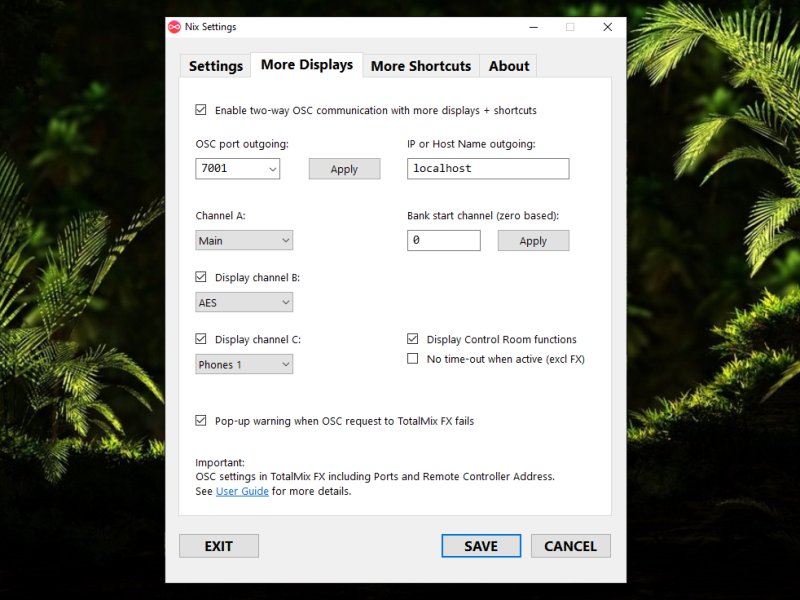 Nix settings panel tab 2